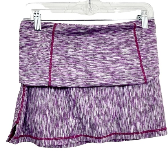 Prana Venus Skort Small Fold Over Waist Back Zip Pocket Purple Space Dye - Picture 1 of 5
